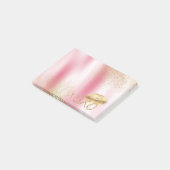 Roze Wit en Gouden Lippen Kus Gouden Glitter XOXO Post-it® Notes (Schuin)