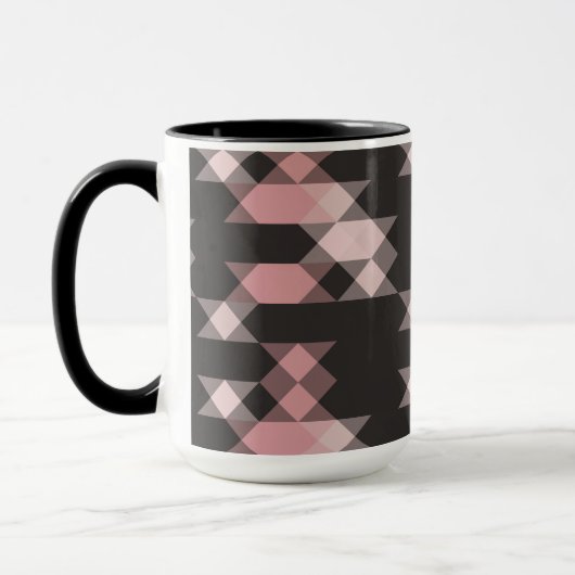 roze wit en grijs geometrisch mok (Links)