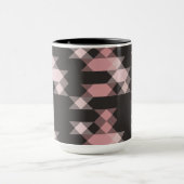 roze wit en grijs geometrisch mok (Midden)