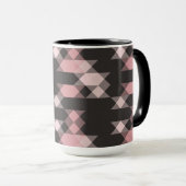 roze wit en grijs geometrisch mok (Voorkant rechts)