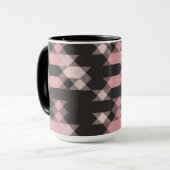 roze wit en grijs geometrisch mok (Voorkant links)