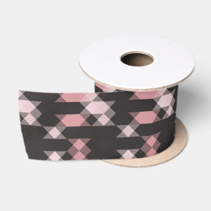 roze wit en grijs geometrisch satijnen lint