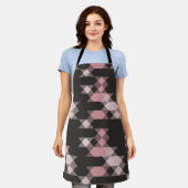 roze wit en grijs geometrisch schort (Gedragen)
