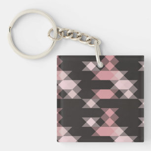 roze wit en grijs geometrisch sleutelhanger