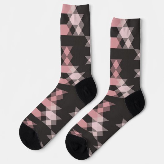 roze wit en grijs geometrisch sokken (Links)
