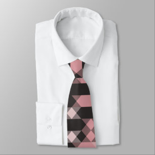 roze wit en grijs geometrisch stropdas
