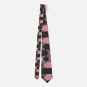 roze wit en grijs geometrisch stropdas (Achterkant)