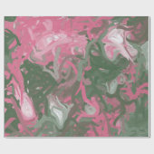 Roze, wit en groen Abstract Cadeaupapier (Vlak)