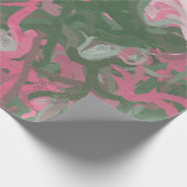 Roze, wit en groen Abstract Cadeaupapier (Hoek)