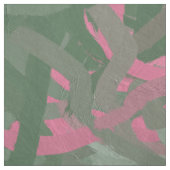 Roze, wit en groen Abstract Stof (Swatch)