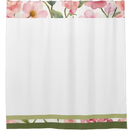 Roze wit en groen douchegordijn (Voorkant)