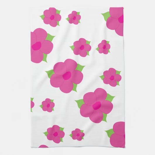 Roze Wit en groen Theedoek (Verticaal)