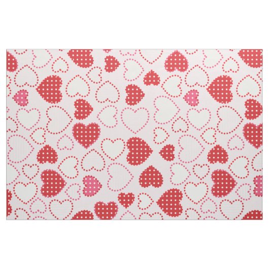 Roze Wit en Rood Assorted Hearts Patroon Stof (Yard (91,4 cm))