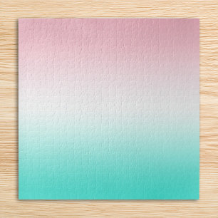 Roze Wit en Turquoise Gradiënt Legpuzzel