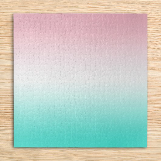 Roze Wit en Turquoise Gradiënt Legpuzzel