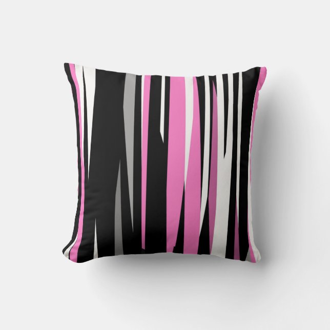 roze wit en zwart abstract  kussen (Voorkant)