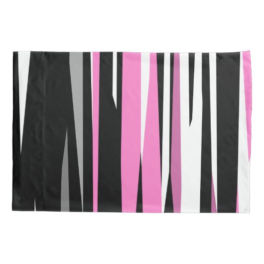 roze wit en zwart abstract kussensloop (Achterkant)