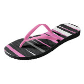 roze wit en zwart abstract teenslippers (Schuin)