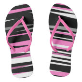 roze wit en zwart abstract teenslippers (Voetbed)