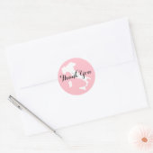 Roze Wit en Zwart Italië Bruiloft Dank U Ronde Sticker (Envelop)
