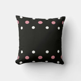 Roze wit en zwart met polka stippen kussen