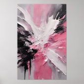 Roze Wit en Zwart Splash Art zonder lijst Poster (Voorkant)