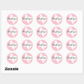 Roze Wit en Zwart Texas Bruiloft Dank u Ronde Sticker (Vel)