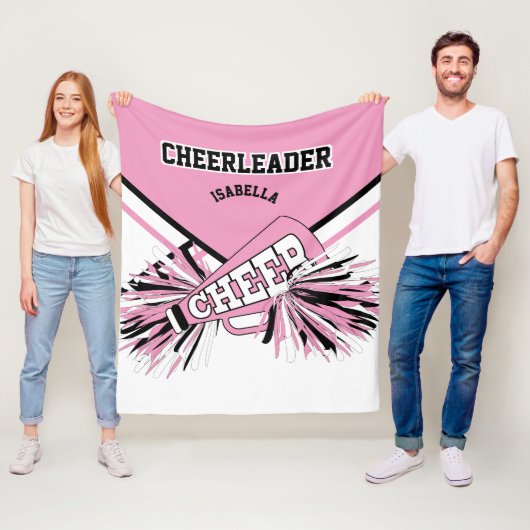 Roze, wit en zwart - Voor een Cheerleader 📣 Fleece Deken (In situ)