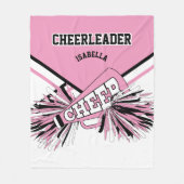Roze, wit en zwart - Voor een Cheerleader 📣 Fleece Deken (Voorkant)
