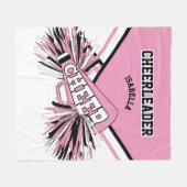 Roze, wit en zwart - Voor een Cheerleader 📣 Fleece Deken (Voorkant (Horizontaal))