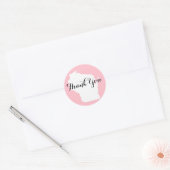 Roze Wit en Zwart Wisconsin Bruiloft Dank U Ronde Sticker (Envelop)