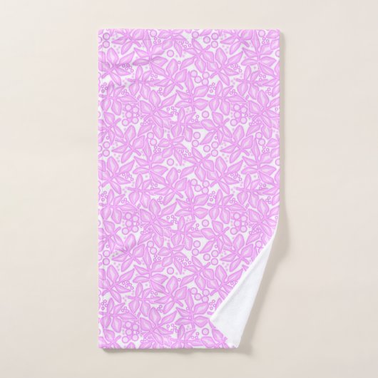 Roze wit floreel patroon bad handdoek (Handdoek)