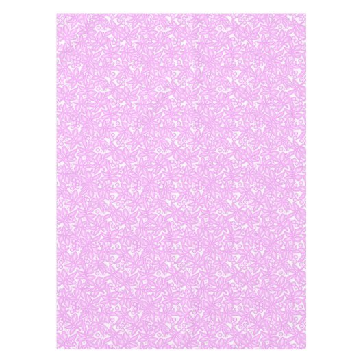 Roze wit floreel patroon, retro, roze, wit, pin tafelkleed (Voorkant)