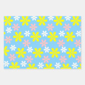 Roze Wit Geel Paarse bloemmotief Inpakpapier Vel (Voorkant 2)