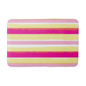 Roze Wit Geel Zomer Strepen Badmat (Voorkant)