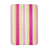 Roze Wit Geel Zomer Strepen Badmat (Voorkant Verticaal)