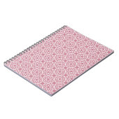 Roze wit geometrisch naadloos patroon notitieboek (Linkerzijde)