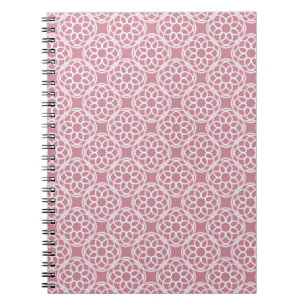 Roze wit geometrisch naadloos patroon notitieboek