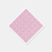 Roze wit geometrisch patroon art deco servet (Hoek)