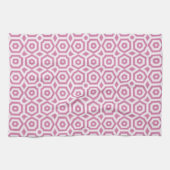 Roze wit geometrisch patroon art deco theedoek (Horizontaal)