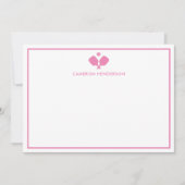 Roze Wit Gepersonaliseerde naam Fun Pickleball Notitiekaartje (Voorkant)