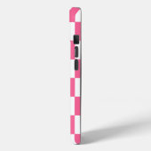 Roze Wit Geruit Check iPhone Case (Achterkant / Links)