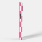 Roze Wit Geruit Check iPhone Case (Achterkant / Rechts)