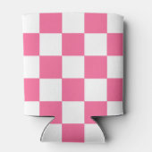 Roze wit geruit controlepatroon blikjeskoeler (Achterkant)