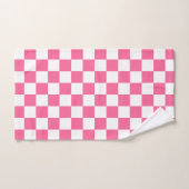 Roze wit geruit controlepatroon handdoek (Handdoek)