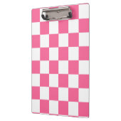 Roze wit geruit controlepatroon klembord (Links)