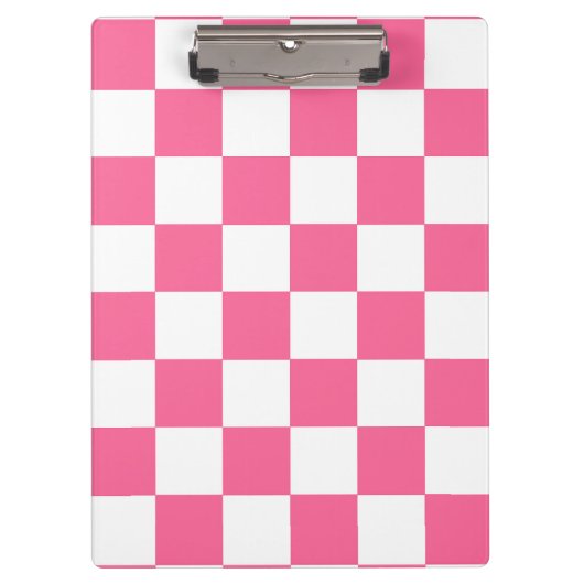 Roze wit geruit controlepatroon klembord (Voorkant)