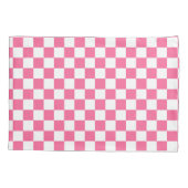 Roze wit geruit controlepatroon kussensloop (Achterkant)