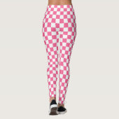 Roze wit geruit controlepatroon leggings (Achterkant)