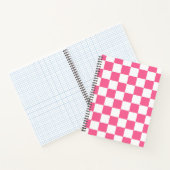 Roze wit geruit controlepatroon notitieboek (Binnen)